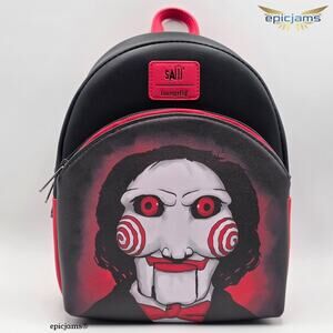 Loungefly Saw Jigsaw Halloween Red Black Mini Backpack New